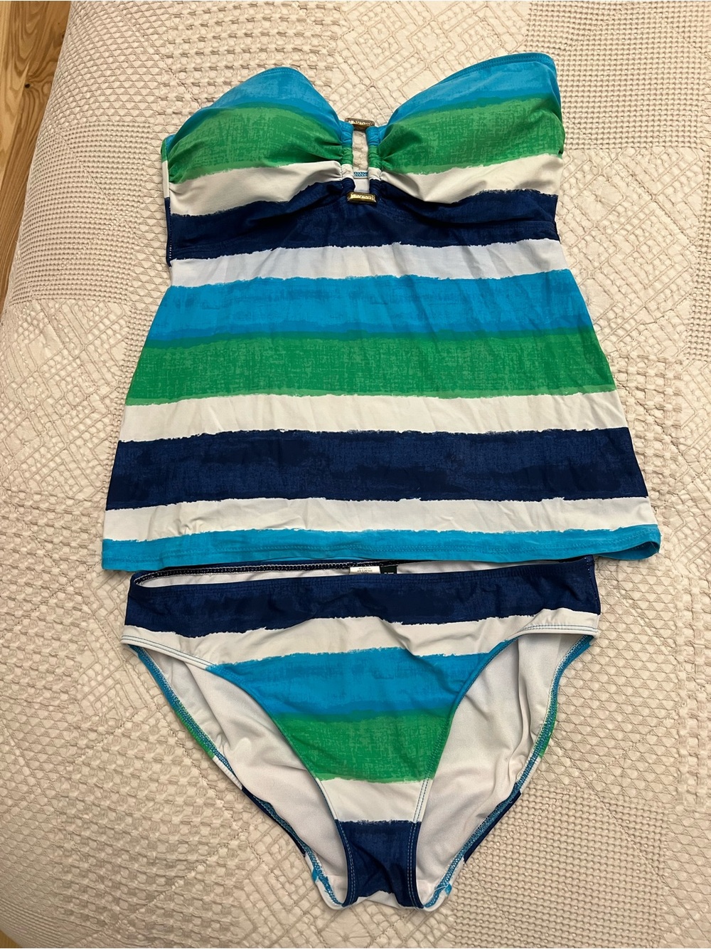 Ralph Lauren woman’s Stripe Tankini Set - Blue & Green size 12